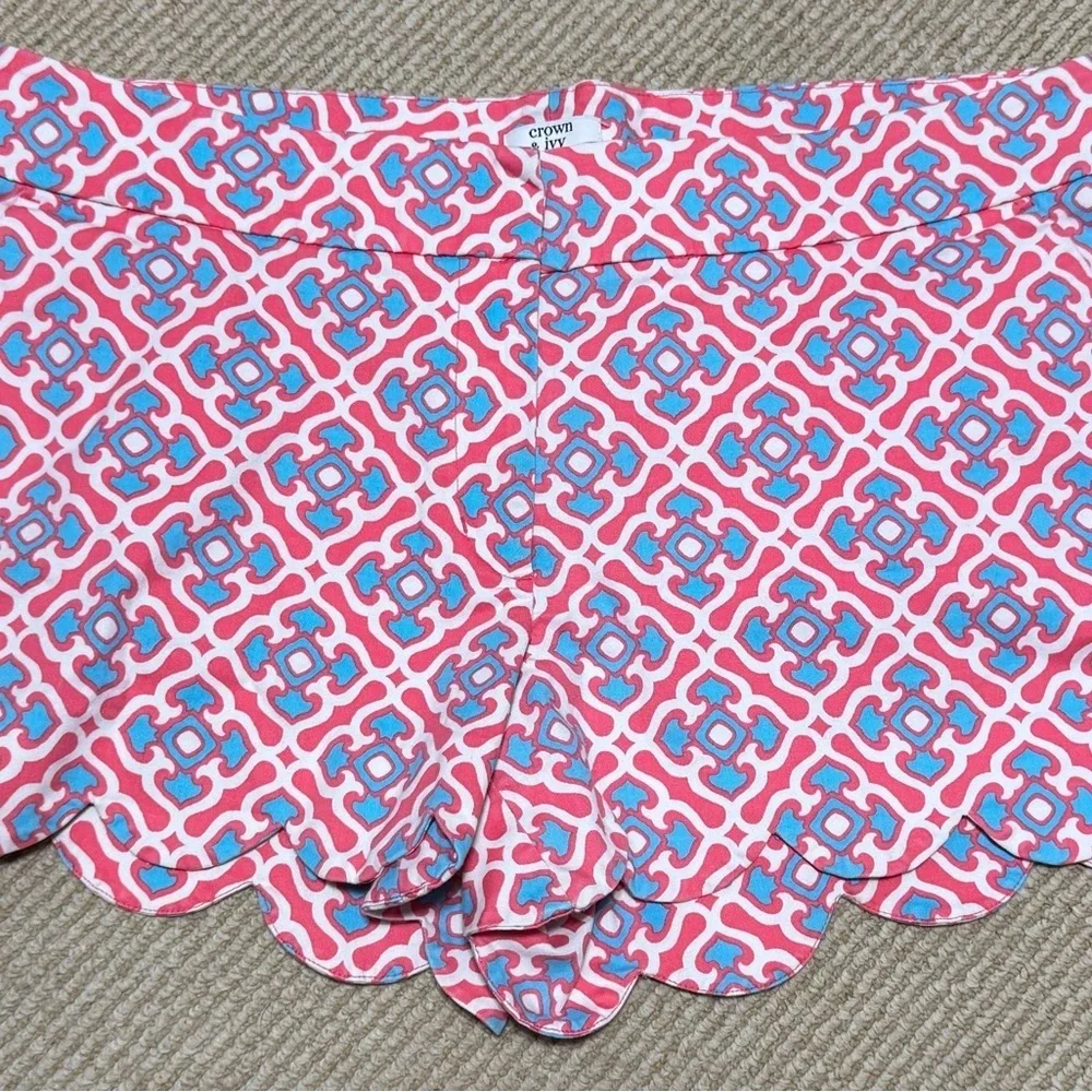Crown & Ivy High Waist Pink and Blue Shorts